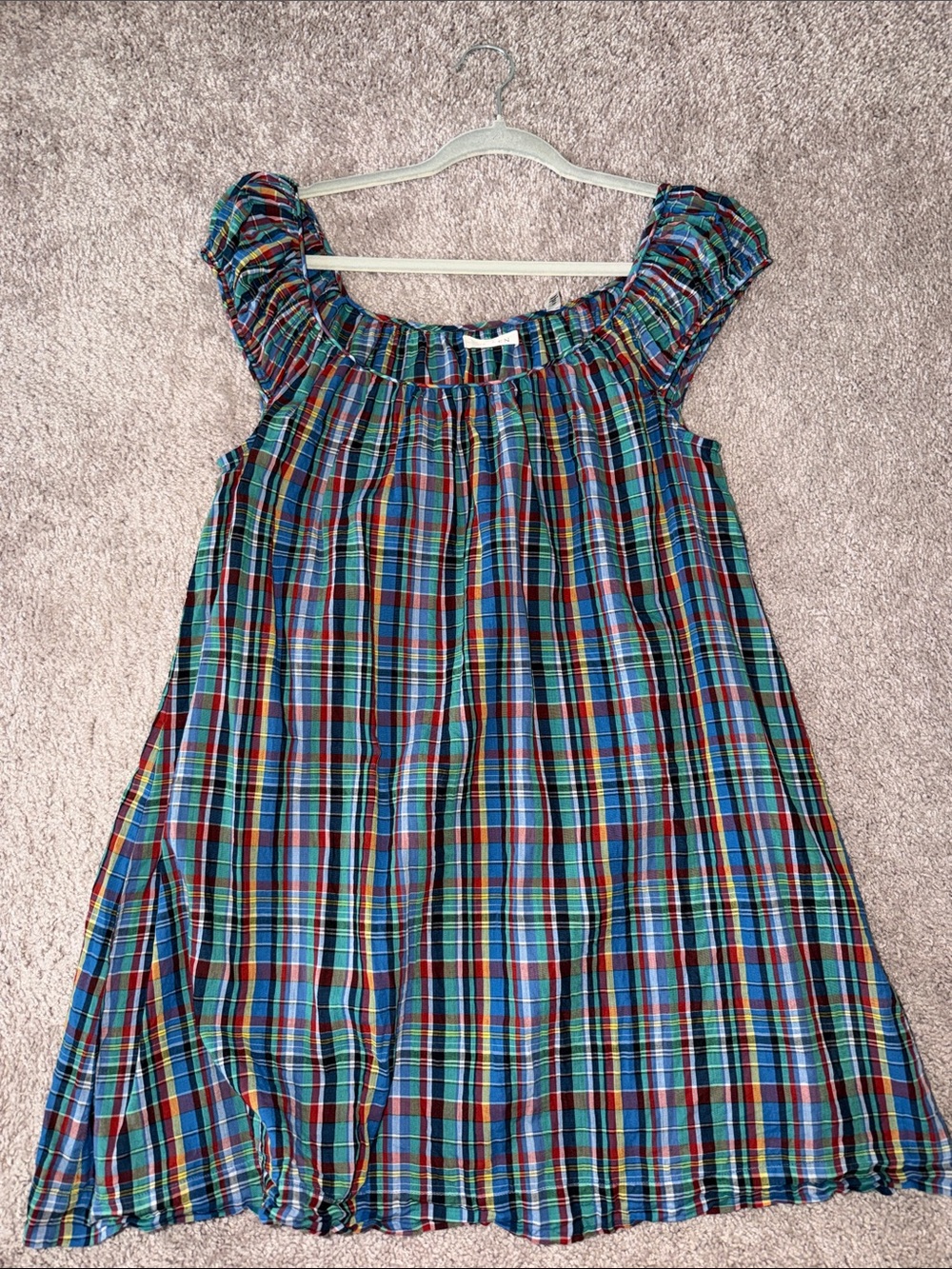 Doen Faye Dress - Alderbrook Plaid Blue Multi size xs - Picture 6 of 9